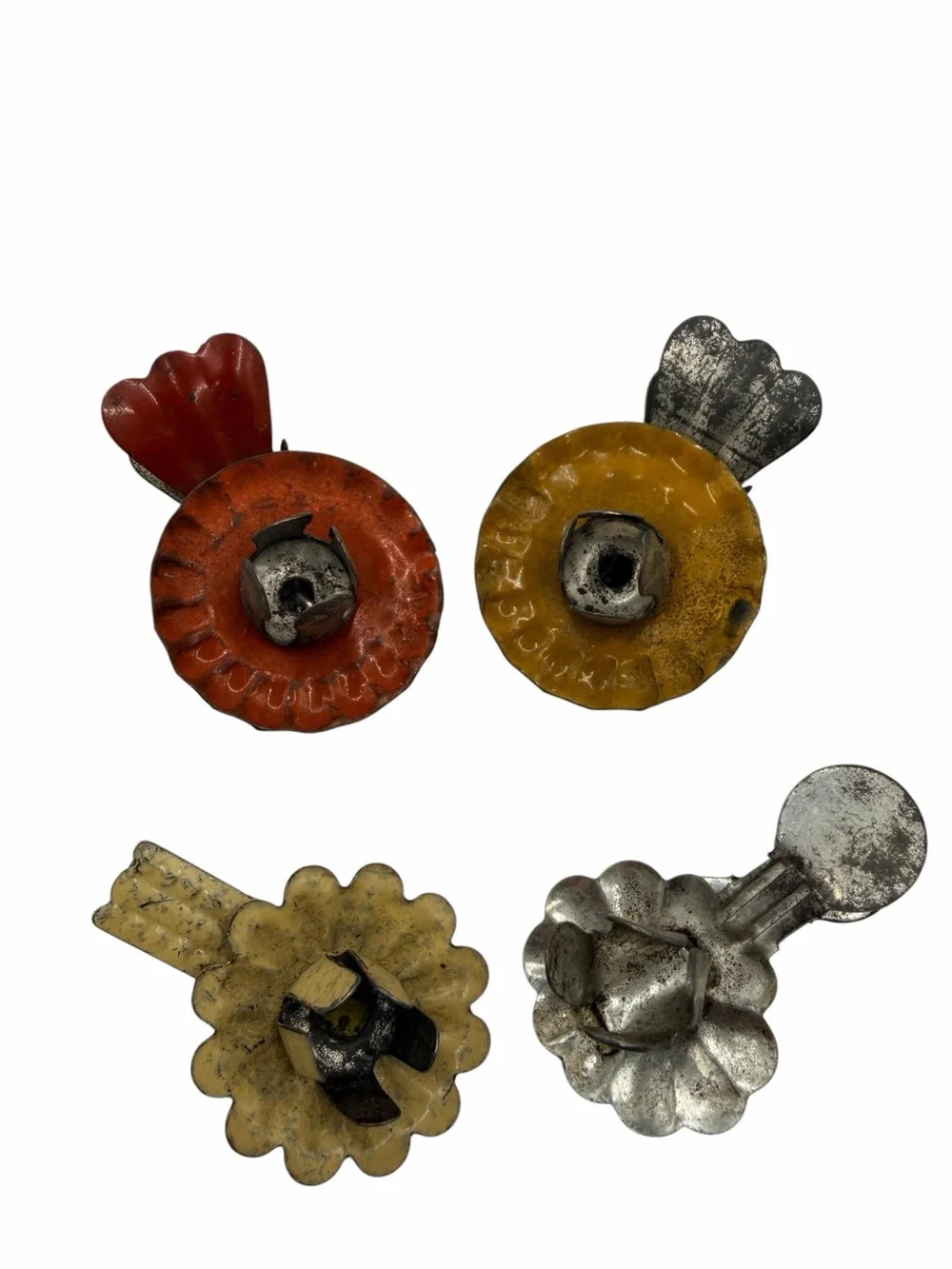 Antique Victorian Tin Enameled Christmas Tree Candle Holder Clips
